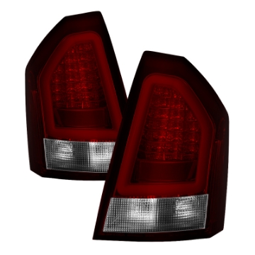 Picture of Spyder Chrysler 300 05-07 V2 Light Bar LED Tail Lights - Red Clear ALT-YD-CHR305V2-LED-RC