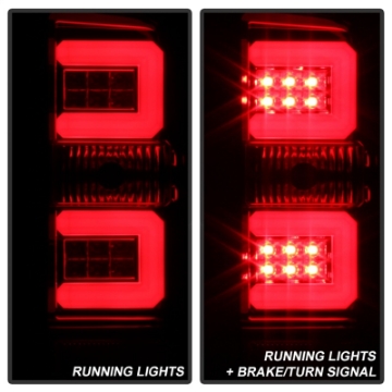 Picture of Spyder Chevy Silverado 2016-2017 Light Bar LED Tail Lights - Red Clear ALT-YD-CS16-LED-RC