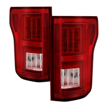 Picture of Spyder Ford F150 2015-2017 Light Bar LED Tail Lights - Red Clear ALT-YD-FF15015-LBLED-RC