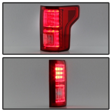 Picture of Spyder Ford F150 2015-2017 Light Bar LED Tail Lights - Red Clear ALT-YD-FF15015-LBLED-RC
