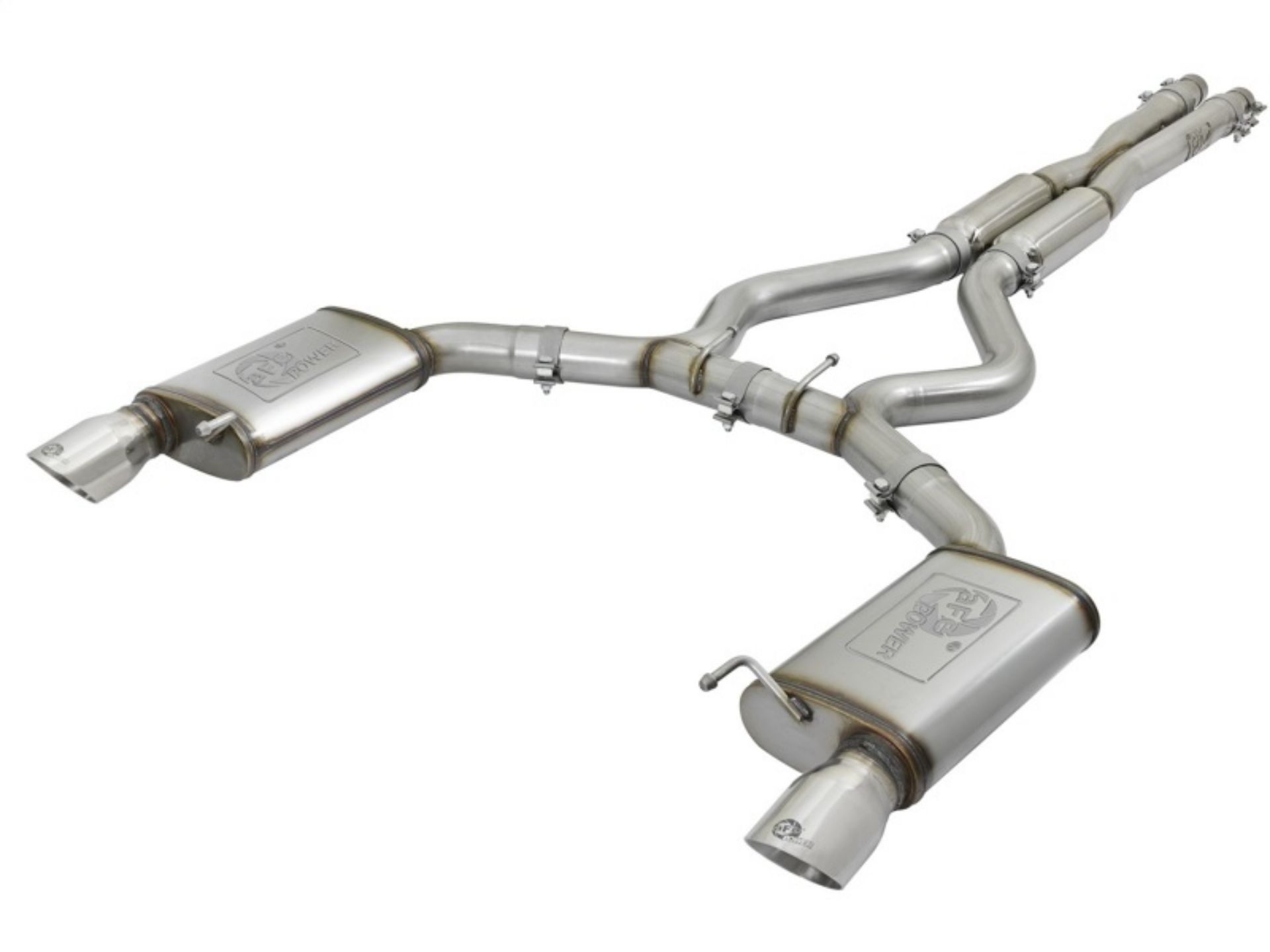 Picture of aFe MACHForce XP 3in Sport Tone Cat-Back Exhausts w- Polished Tips 15-17 Ford Mustang V6-V8