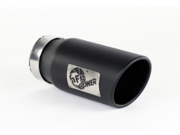 Picture of aFe Power Diesel Exhaust Tip Black- 4 in In x 5 out X 12 in Long Bolt On Right