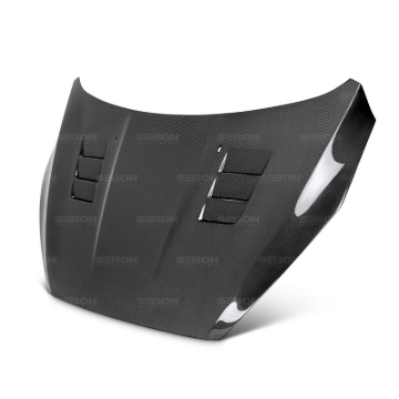 Picture of Seibon 15-16 Ford Focus TS-Style Gloss Finish Carbon Fiber Hood