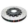 Picture of DBA 05-10 Ford Mustang GT - 11-13 V6 Front Drilled & Slotted 5000 Series 2 Piece Rotor w- Black Hat
