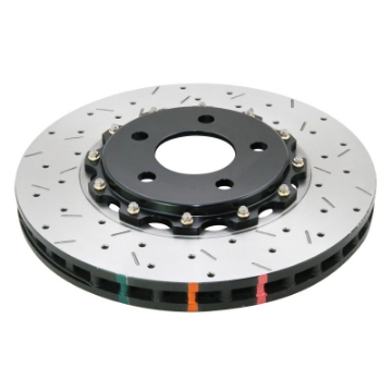 Picture of DBA 05-10 Ford Mustang GT - 11-13 V6 Front Drilled & Slotted 5000 Series 2 Piece Rotor w- Black Hat