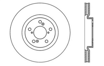 Picture of StopTech 07-08 Acura MDX SportStop Slotted & Drilled Left Front Rotor