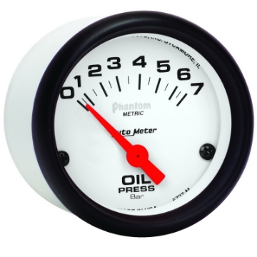 Picture of Autometer Phantom 2-1-16in 0-7 BAR Electric Oil Pressure Gauge