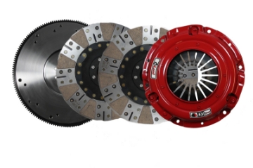 Picture of McLeod RXT Twin Disc Clutch 6 Bolt LS Motor 9 11-16 x 1 1-8 x 10 BRZ Facing w-Aluminum Flywheel