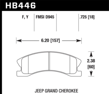 Picture of Hawk 99-04 Jeep Grand Cherokee w- Akebono Front Calipers ONLY LTS Street Front Brake Pads