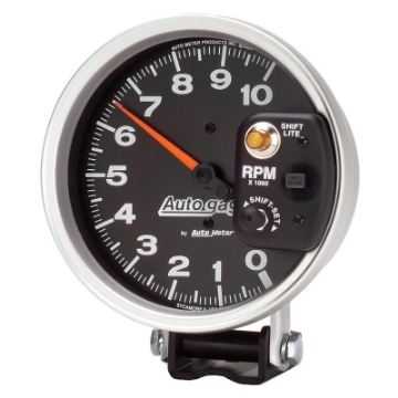 Picture of Autometer AutoGage 5in - 10k RPM - Pedestal Mount Black Tachometer w- Shift Light
