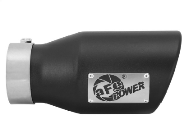 Picture of aFe Power Gas Exhaust Tip Black- 3 in In x 4-5 out X 9 in Long Bolt On Black