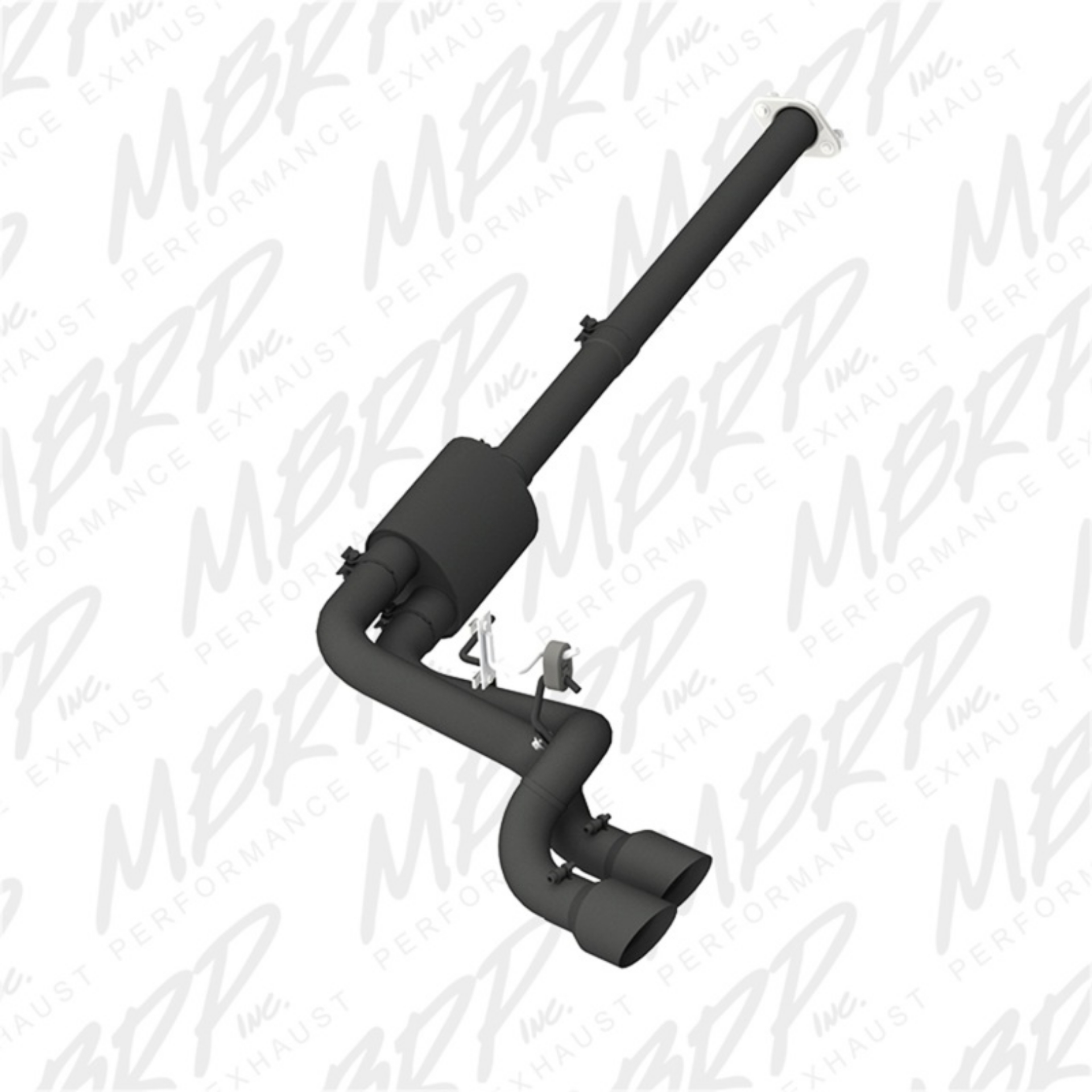 Picture of MBRP 09-14 Ford F150 Pre-Axle 4-5in OD Tips Dual Outlet 3in Black Coated Cat Back Exhaust