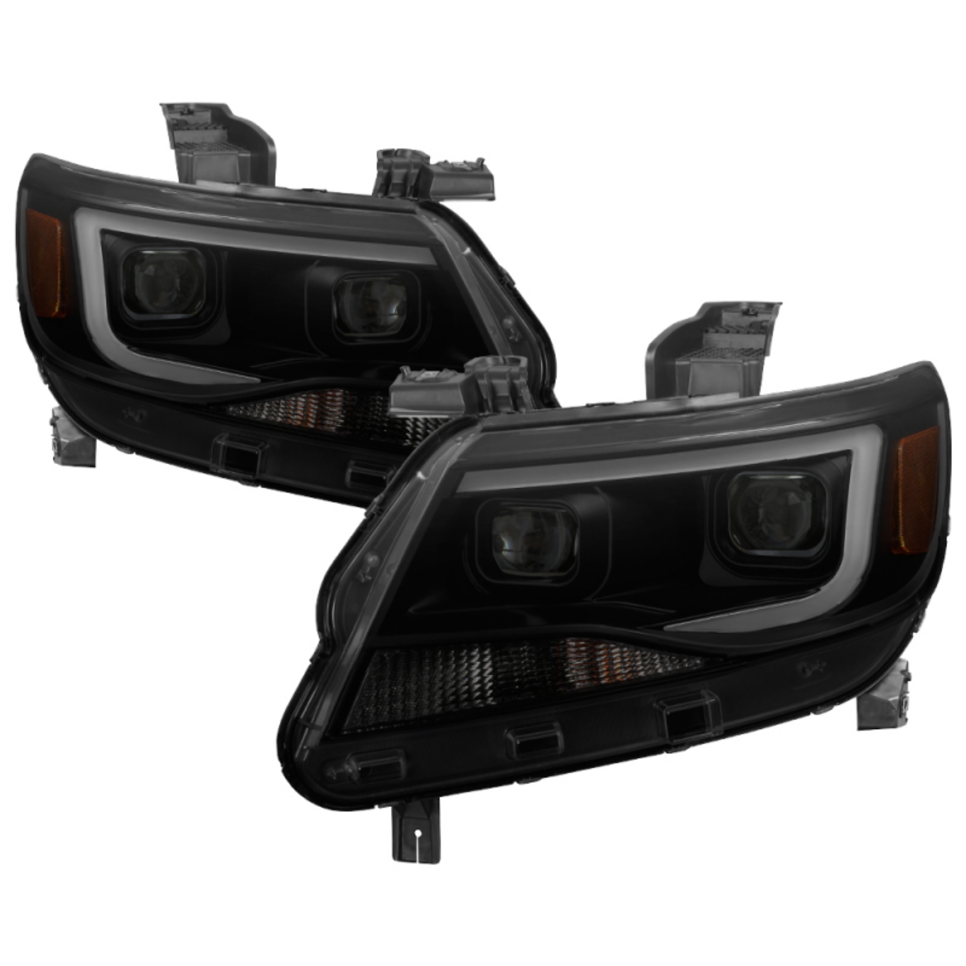 Picture of xTune Chevy Colorado 15-17 Halogen Only Projector Headlights - Black Smoked PRO-JH-CCO04-LBDRL-BSM