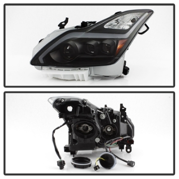 Picture of xTune Infiniti G37 Coupe non-AFS 08-15 Projector Headlights - Black PRO-JH-IG3708-2D-LB-BK