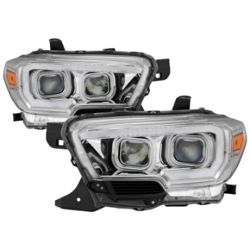 Picture of xTune Toyota Tacoma 16-18 DRL Light Bar Projector Headlights - Chrome PRO-JH-TTA16-LBDRL-C