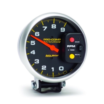 Picture of Autometer Pro-Comp 5in - 0-9K RPM - Pedestal w-Peak Memory Tachometer