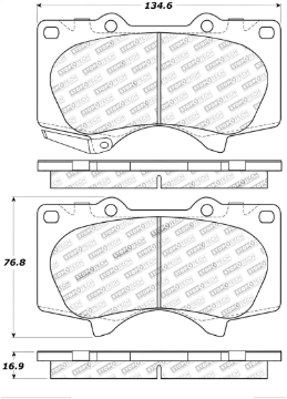 Picture of StopTech 05-17 Toyota Tacoma w-6 Lug Holes Wheels Street Performance Front Brake Pads