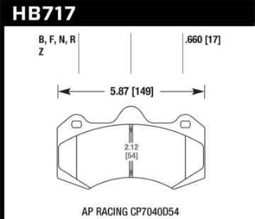 Picture of Hawk AP Racing CP7040D54 HPS 5-0 Brake Pads