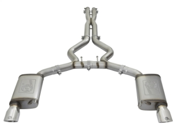 Picture of aFe MACHForce XP 3in 304 SS Cat-Back Exhausts w- Polished Tips 15-17 Ford Mustang GT V8-5-0L-V6-3-7L