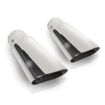 Picture of Stainless Works Flat Oval Exhaust Tips 2in Inlet priced per pair