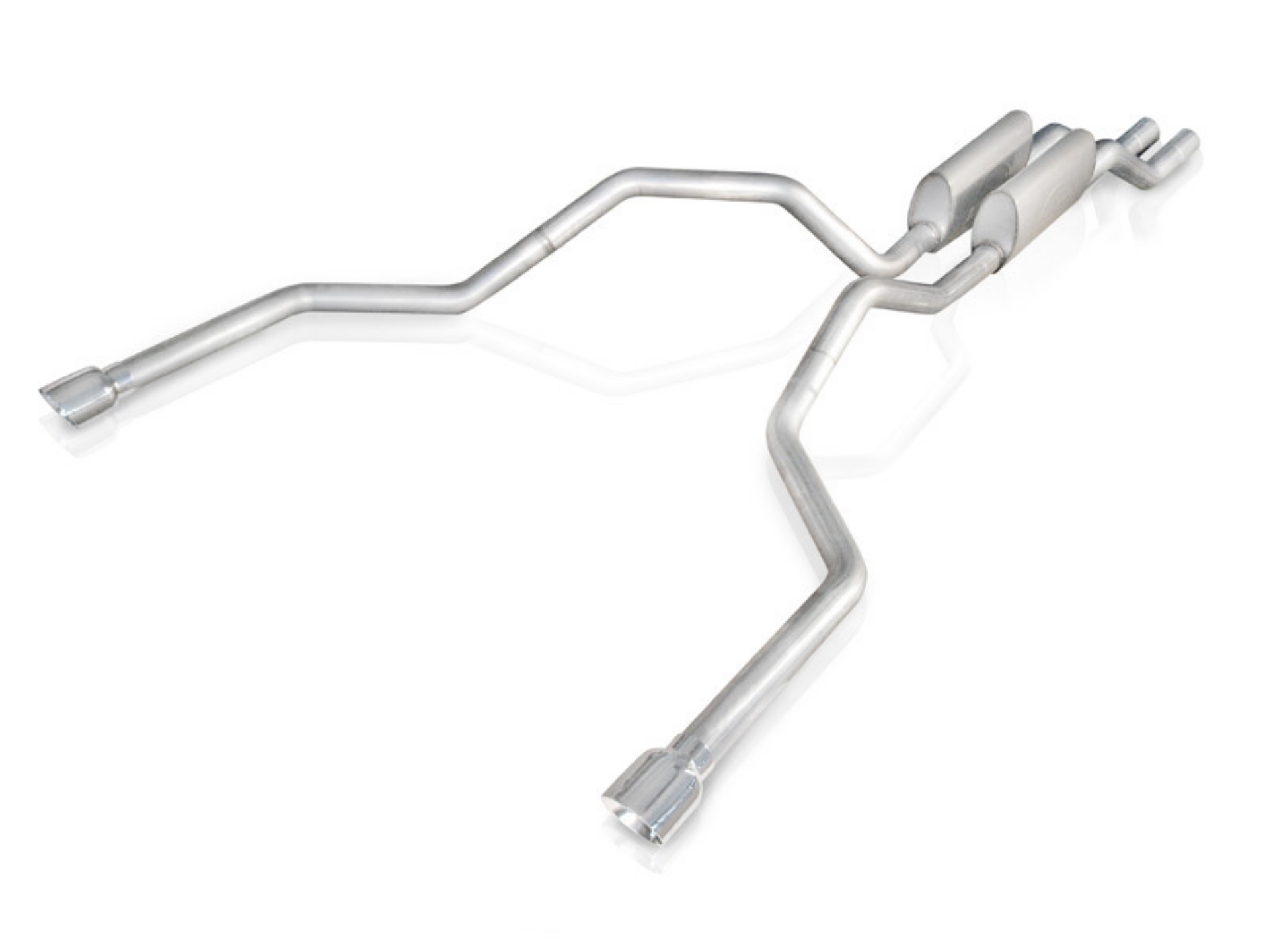 Picture of Stainless Works 2004-08 F150 5-4L Exhaust 2-1-2in Chambered Mufflers Under Bumper Exit