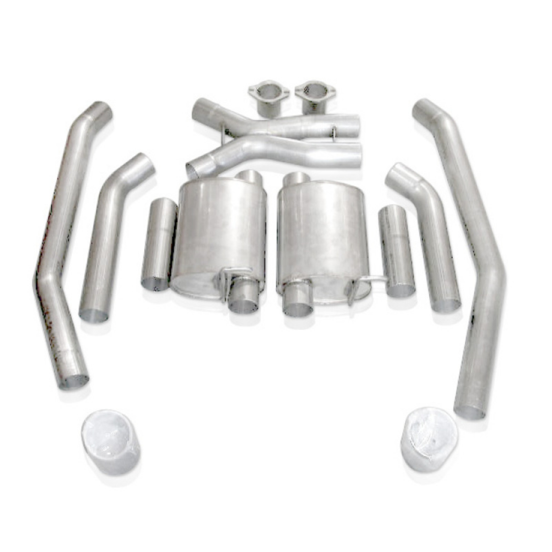 Picture of Stainless Works 2004 GTO 3in Catback Chambered Mufflers X-Pipe Wide Oval Tip