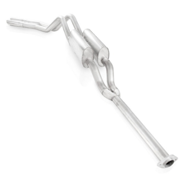 Picture of Stainless Works 2011-14 F-150 5-0L 3in Exhaust Y-Pipe S-Tube Mufflers Behind Passenger Rear Tire Ext