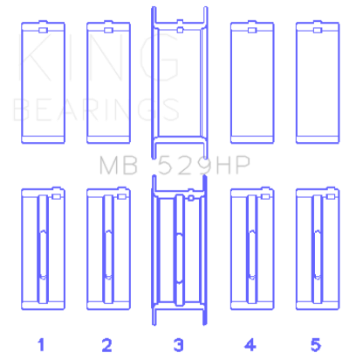 Picture of King Engine Bearings Performance Ford 302 Main Race Bearing Set