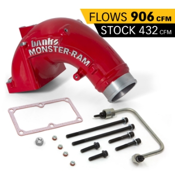 Picture of Banks Power 07-5-17 Ram 2500-3500 6-7L Diesel Monster-Ram Intake System w- Fuel Line 3-5in Red