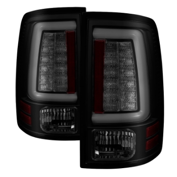 Picture of Spyder 13-14 Dodge Ram 1500 Light Bar LED Tail Lights - Black Smoke ALT-YD-DRAM13V2-LED-BSM