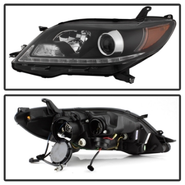 Picture of Spyder Toyota Sienna 2011-2014  Projector Headlights - DRL LED - Black PRO-YD-TSEN11-DRL-BK