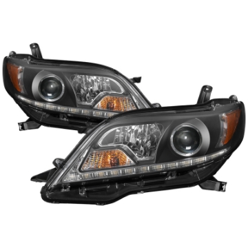 Picture of Spyder Toyota Sienna 2011-2014  Projector Headlights - DRL LED - Black PRO-YD-TSEN11-DRL-BK