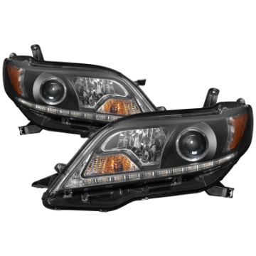 Picture of Spyder 2015-2017 Toyota Sienna Projector Headlights - DRL LED - Black PRO-YD-TSEN15-DRL-BK