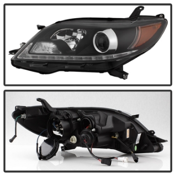 Picture of Spyder 2015-2017 Toyota Sienna Projector Headlights - DRL LED - Black PRO-YD-TSEN15-DRL-BK