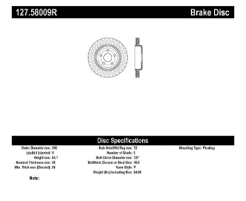 Picture of StopTech 12-15 Jeep Cherokee SRT8 Sport Slotted & Drilled Rear Passenger Side Rotor