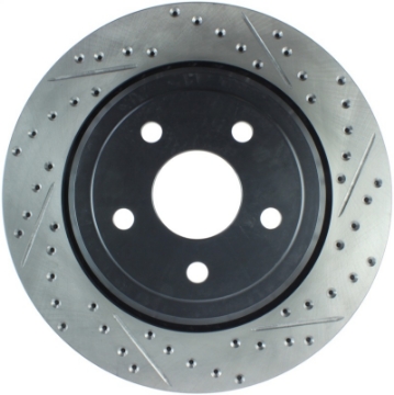 Picture of StopTech 12-15 Jeep Cherokee SRT8 Sport Slotted & Drilled Rear Driver Side Brake Rotor