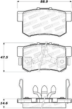 Picture of StopTech 05-16 Honda CR-V Street Rear Brake Pads