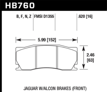 Picture of Hawk 08-12 Jaguar XKR w-Alcon Brakes DTC-70 Front Race Brake Pads