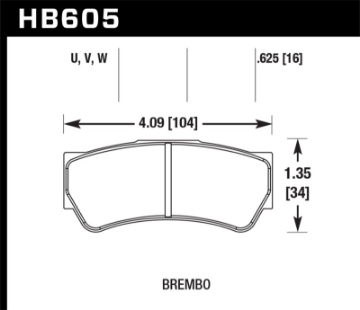 Picture of Hawk DTC-80 Brembo F3 16mm Race Brake Pads