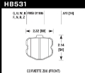 Picture of Hawk DTC-80 06-13 Chevy Corvette Z06 Front Race Brake Pads