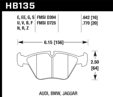 Picture of Hawk 95-02 BMW M3 Performance Ceramic Street Front Brake Pads