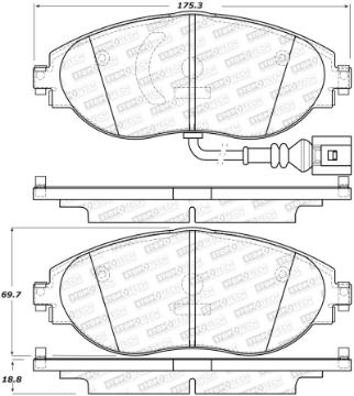 Picture of StopTech 14-18 Audi S3 Street Performance Front Brake Pads