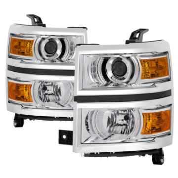 Picture of xTune Chevy Silverado 1500 14-15 Halogen Projector Headlight Chrome - HD-JH-CS14-PJ-C