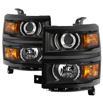 Picture of xTune Chevrolet Silverado 1500 14-15 Non-HD OEM Projector Headlights - Black HD-JH-CS14-PJ-BK