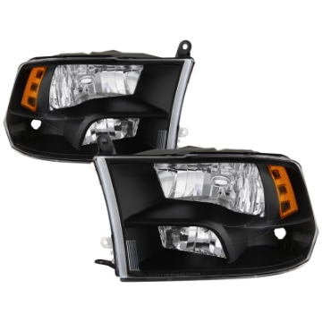 Picture of xTune Dodge Ram 1500 09-17 Non-LED Halogen Only OEM Style Headlights - Black HD-JH-DR09-QU-BK