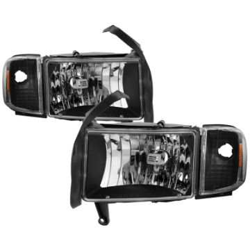 Picture of xTune Dodge Ram 1500 94-01 OEM Style Headlights w- Corner Lamps - Black OEM HD-JH-DR94-SET-BK