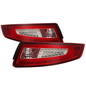 Picture of xTune Porsche 911 997 05-08 Light Bar LED Tail Lights - Red Clear ALT-ON-P99705V2-LBLED-RC
