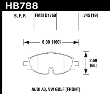 Picture of Hawk 15-17 VW Golf - Audi A3-A3 Quattro Front High Performance 5-0 Brake Pads
