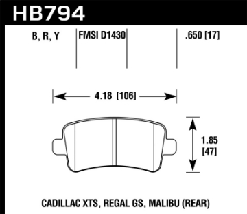 Picture of Hawk 13-15 Cadillac XTS Performance Ceramic Street Rear Brake Pads