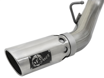 Picture of aFe Large Bore-HD 4in 409-SS DPF-Back Exhaust w-Dual Polished Tips 2017 GM Duramax V8-6-6L td L5P